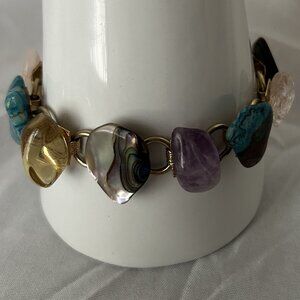 Abalone & Natural Stones Link Bracelet